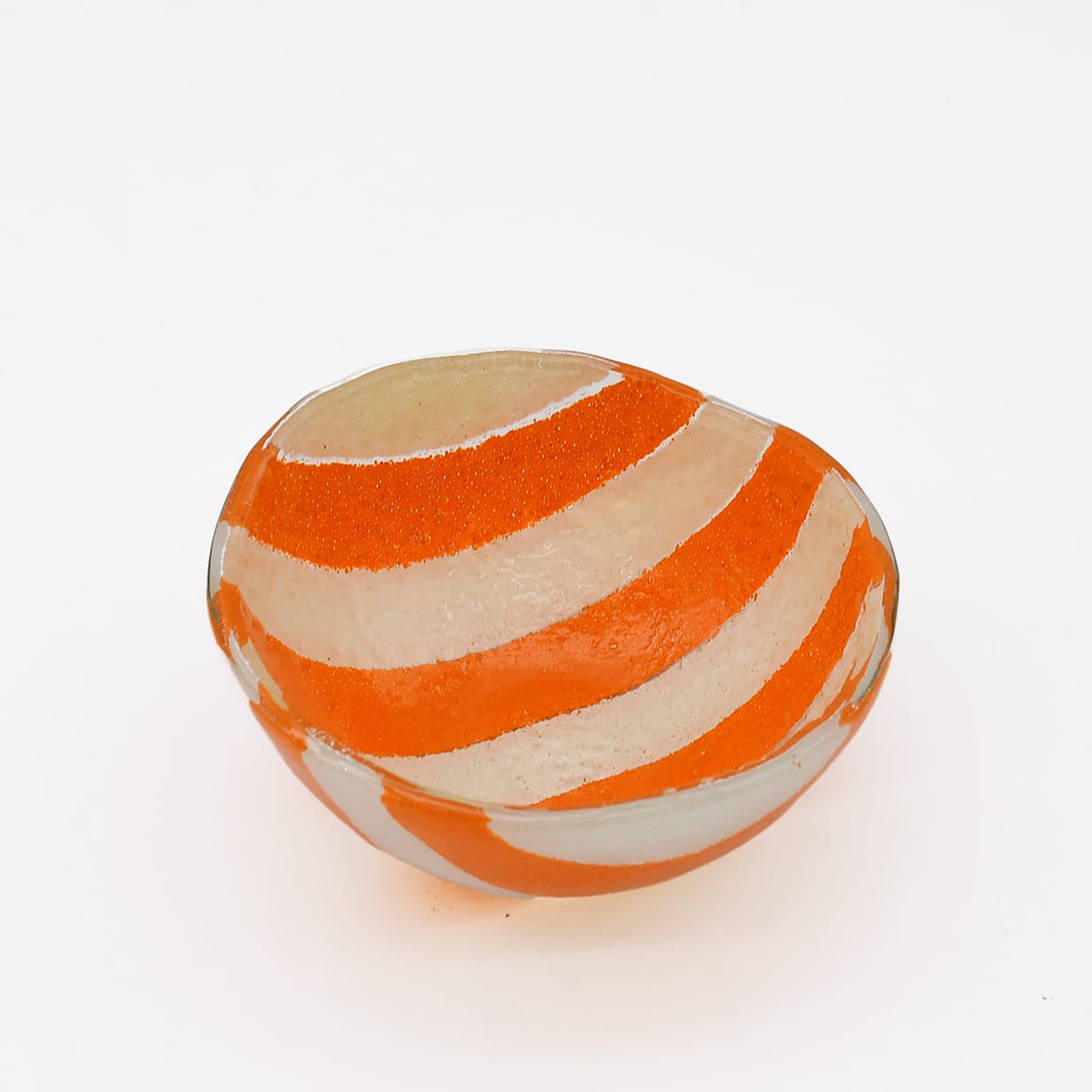 Petit bol en verre de Marinha Grande orange & blanc I Artisanat portugais Saladier en verre "Marinha Grande" - Orange