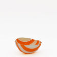Petit bol en verre de Marinha Grande orange & blanc I Artisanat portugais Saladier en verre "Marinha Grande" - Orange