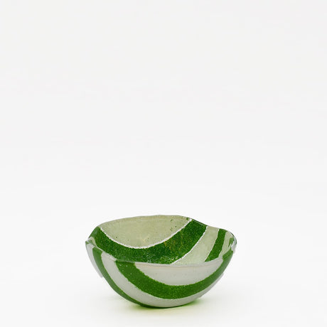 Petit bol en verre de Marinha Grande vert & blanc I Artisanat portugais Saladier en verre "Marinha Grande" - Vert