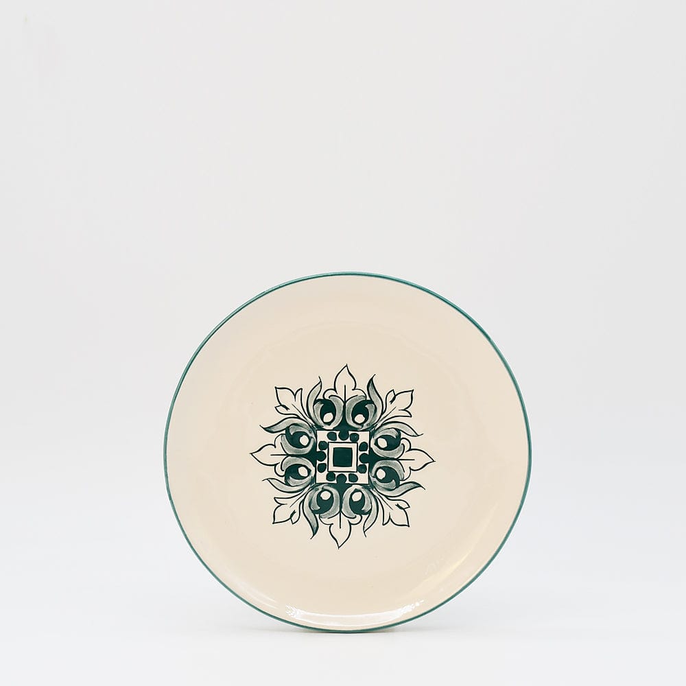 Petite assiette en céramique motifs azulejos verts Assiette en céramique "Brasão" 20cm - Verte
