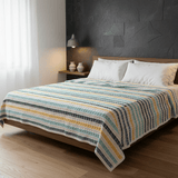 Plaid portugais couvre-lit turquoise 240x200 | Style de vie portugais Plaid Couvre-lit en coton 240x200 - Turquoise