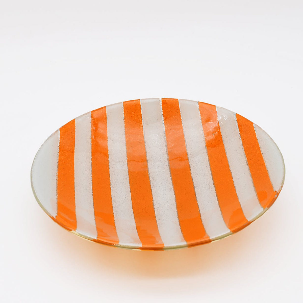 Plat de service en verre orange I Artisanat portugais Plat en verre "Marinha Grande" - Orange