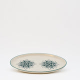Plat ovale en céramique vert motifs Azulejos 26cm  Plat ovale en céramique "Brasão" 26cm - Vert