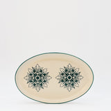 Plat ovale en céramique vert motifs Azulejos 26cm  Plat ovale en céramique "Brasão" 26cm - Vert
