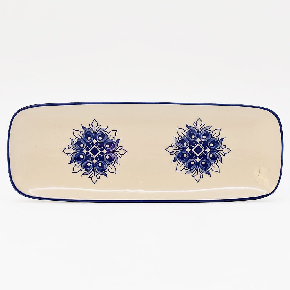 Plat rectangulaire en céramique motifs Azulejos bleus 22cm Plat en céramique "Brasão" 22cm - Bleu