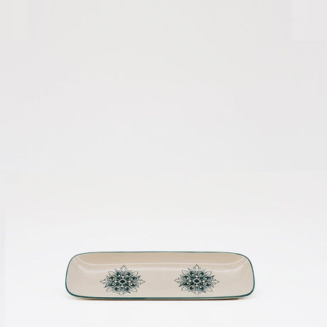 Plat rectangulaire en céramique motifs Azulejos verts 22cm Plat en céramique "Brasão" 22cm - Vert