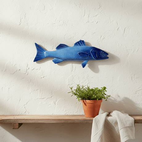 Poisson en céramique Robalo I Décoration murale portugaise Poisson en céramique "Robalo" Bleu