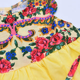 Robe enfant portugaise jaune à motifs floraux Viana Robe enfant à motifs Viana - Jaune