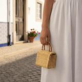 Sac cadeau en jonc naturel I Produit du Portugal Sac cabas en jonc 16cm - Naturel