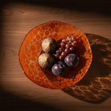 Saladier en verre orange I Artisanat portugais Saladier en verre "Marinha Grande" 28cm - Orange