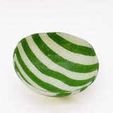 Saladier en verre rayé vert & blanc I Artisanat portugais Saladier en verre "Marinha Grande" - Vert