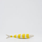 Sardine en céramique de Caldas da Rainha I Décoration murale  Sardine rayée en céramique de Caldas da Rainha - Blanc & jaune