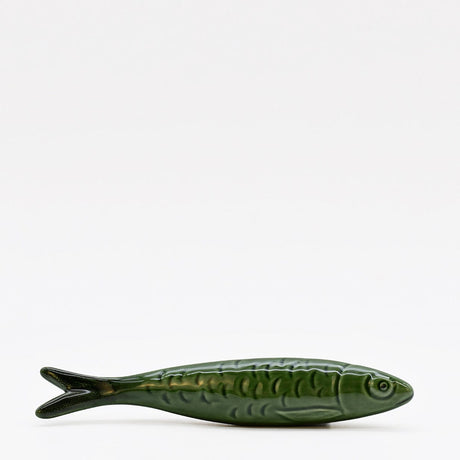 Sardine vert foncé en céramique portugaise Sardine en céramique de Caldas da Rainha - Vert