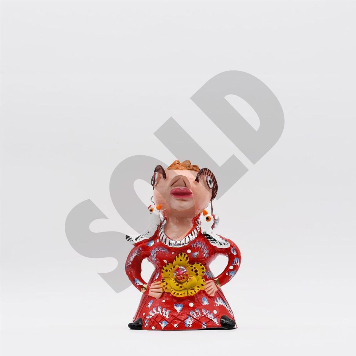 Statuette portugaise en terre cuite I Art naïf portugais Boneca Minhota 20cm - Júlia Côta