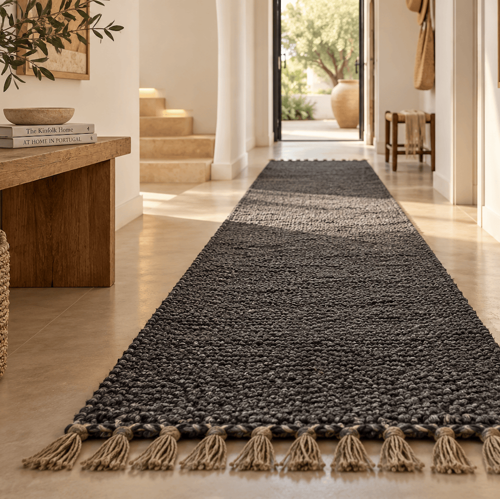 Tapis artisanal gris foncé I Tapis artisanal portugais Tapis Artisanal - Gris foncé