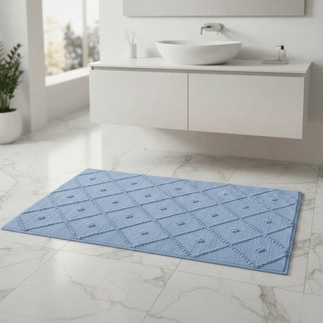 Tapis de salle de bains portugais Bleu ciel I 100x50cm Tapis de salle de bain 100x50 - Bleu ciel