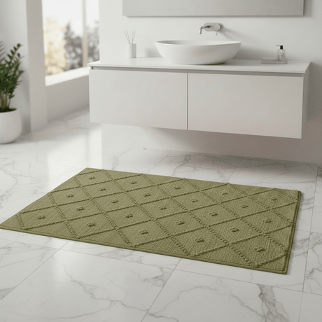 Tapis de salle de bains portugais Vert Kaki I 100x50cm Tapis de salle de bain 100x50 - Vert Kaki