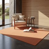 Tapis orange en fibres mélangées I Fabrication artisanale portugaise Tapis en fibres mélangées - Orange