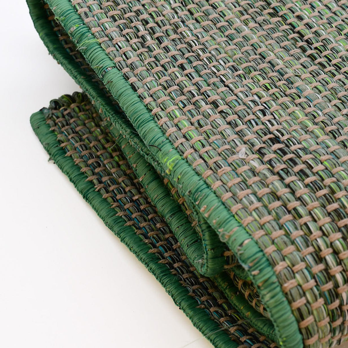 Tapis vert en fibres mélangées I Fabrication artisanale portugaise Tapis en fibres mélangées - Vert