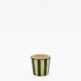 Tasse espresso Costa Nova artisanale verte peinte main Tasse à espresso rayée "Costa Nova Mar" - Vert