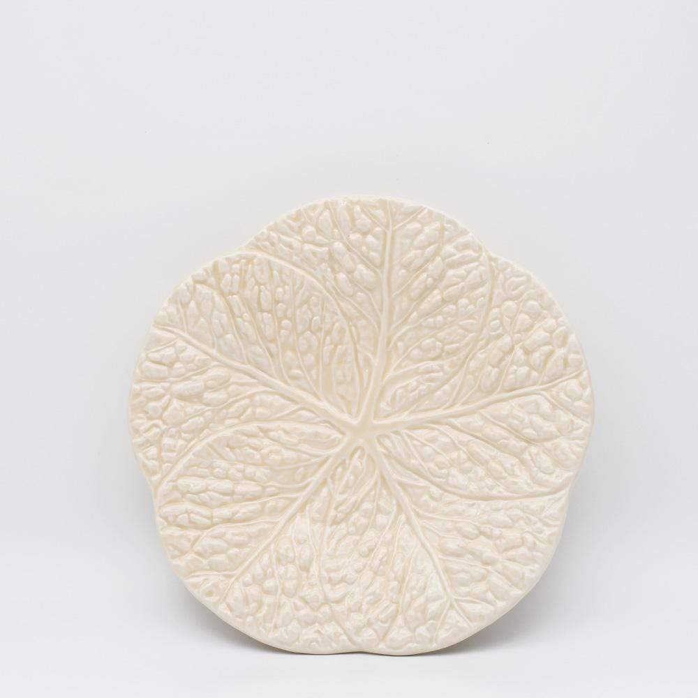 Assiette en céramique en forme de chou 22cm - Blanc cassé