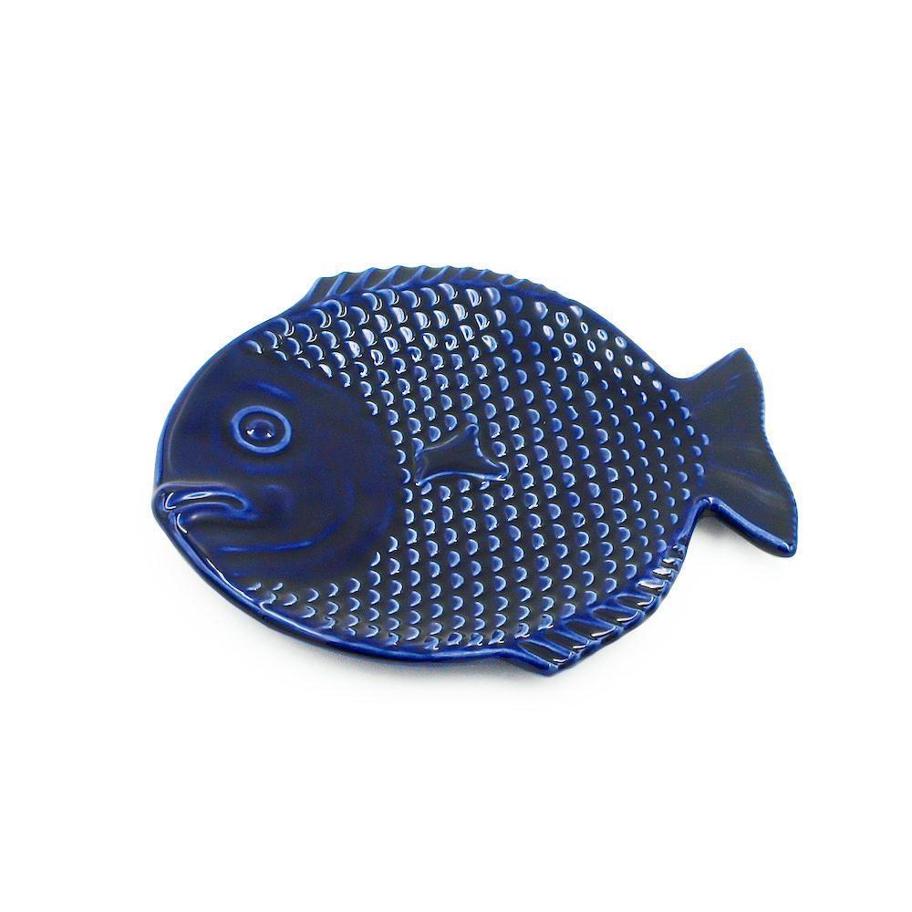 Dourada I Blue ceramic plate