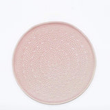 Assiette en céramique rose I Motifs dentelles portugaises Assiette "Carimbada" rose - 27 cm