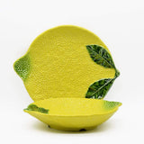 Assiette en forme de poisson I Vaisselle artisanale du Portugal Plat creux citron