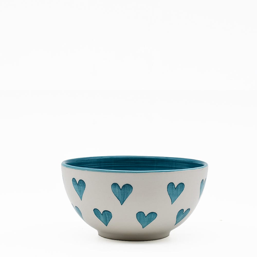 Assiette en porcelaine portugaise I Vaisselle du Portugal en ligne Bol "Namorados" 15cm - Turquoise