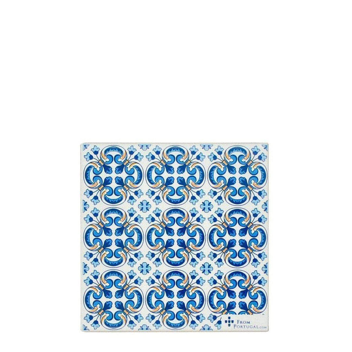 Azulejo portugais avec base en liège I Artisanat du Portugal Dessous de verre Azulejo - 11cm