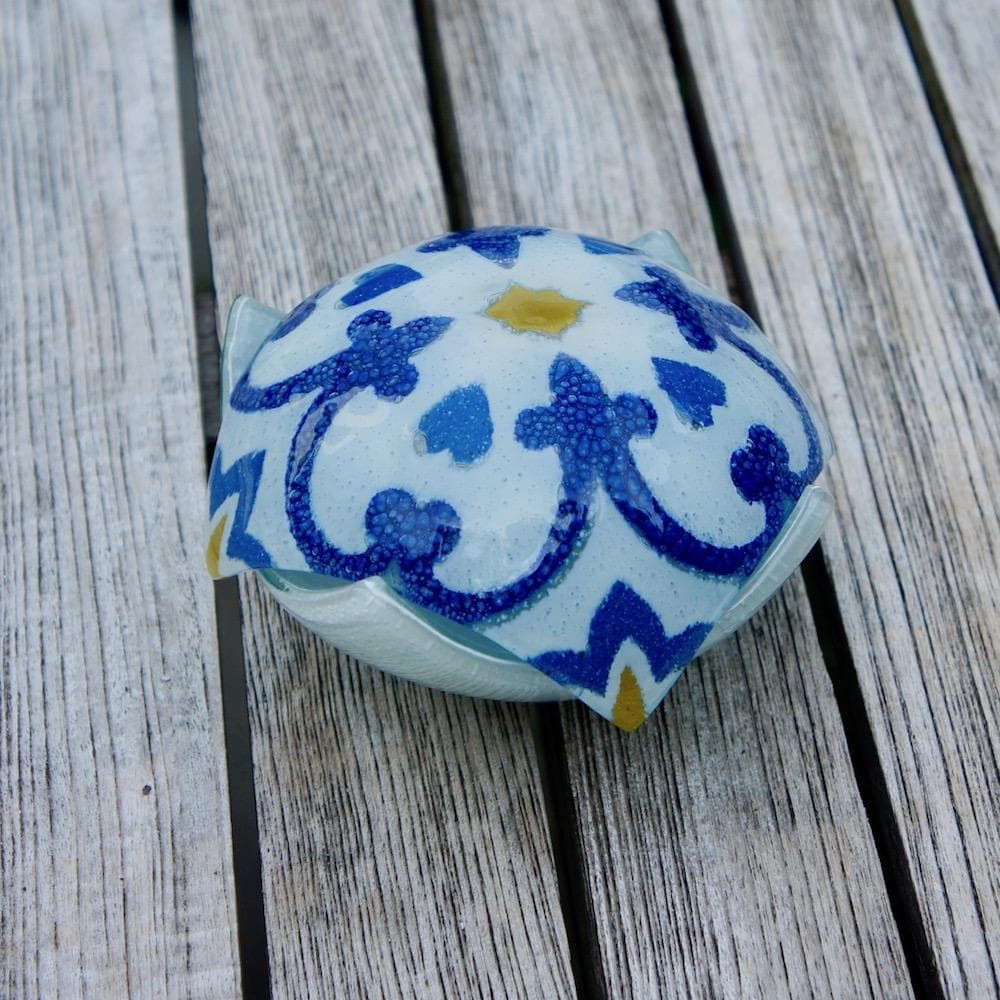 Schachtel aus Fusingglas "Azulejos"