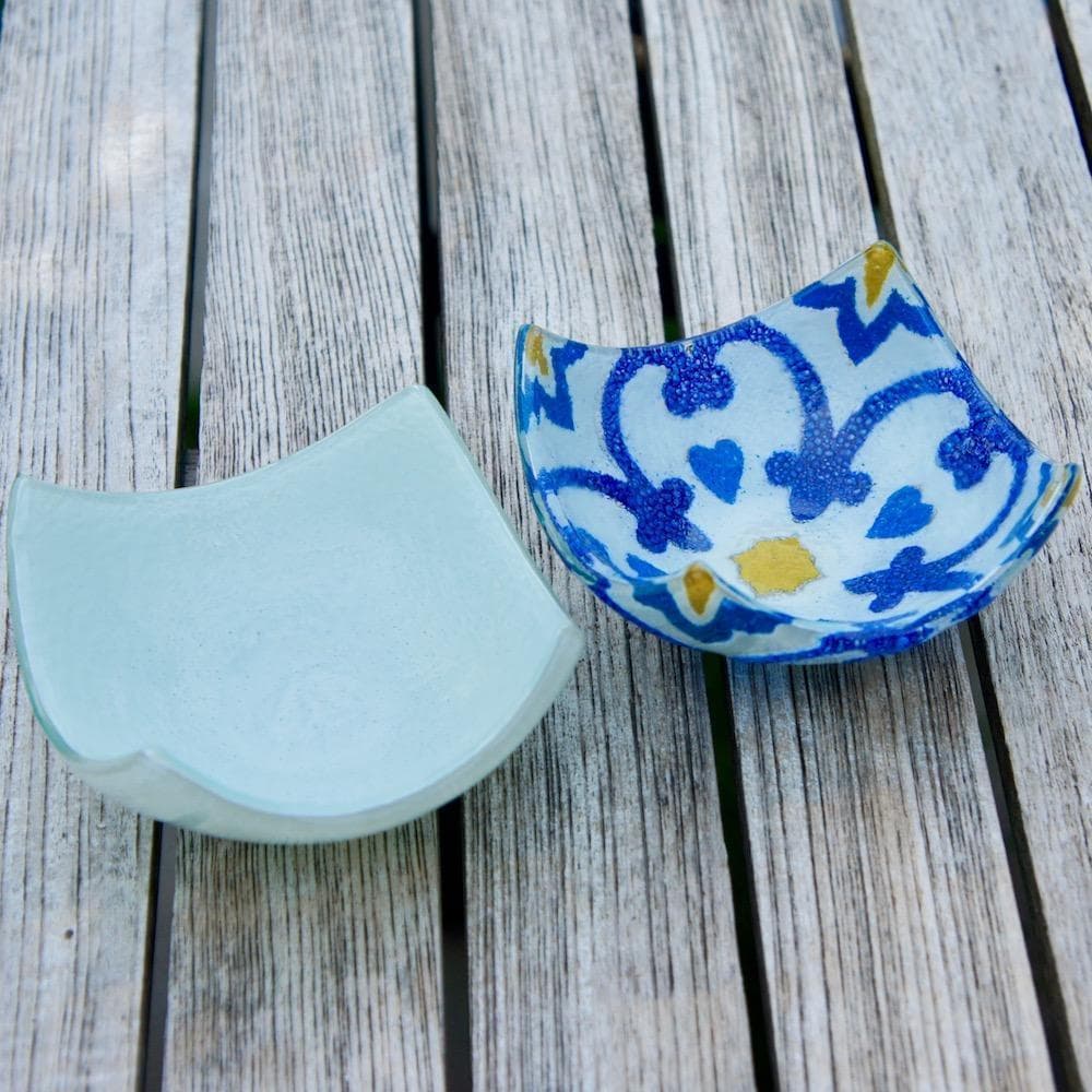 Schachtel aus Fusingglas "Azulejos"