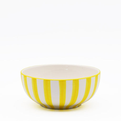 Bol à céréales en céramique portugaise I Vaisselle du Portugal en ligne Bol à céréales "Costa Nova Mar" 16cm - Jaune