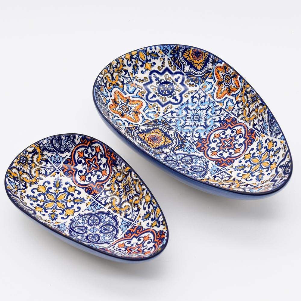 Kleine ovale Servierplatte "Azulejos"
