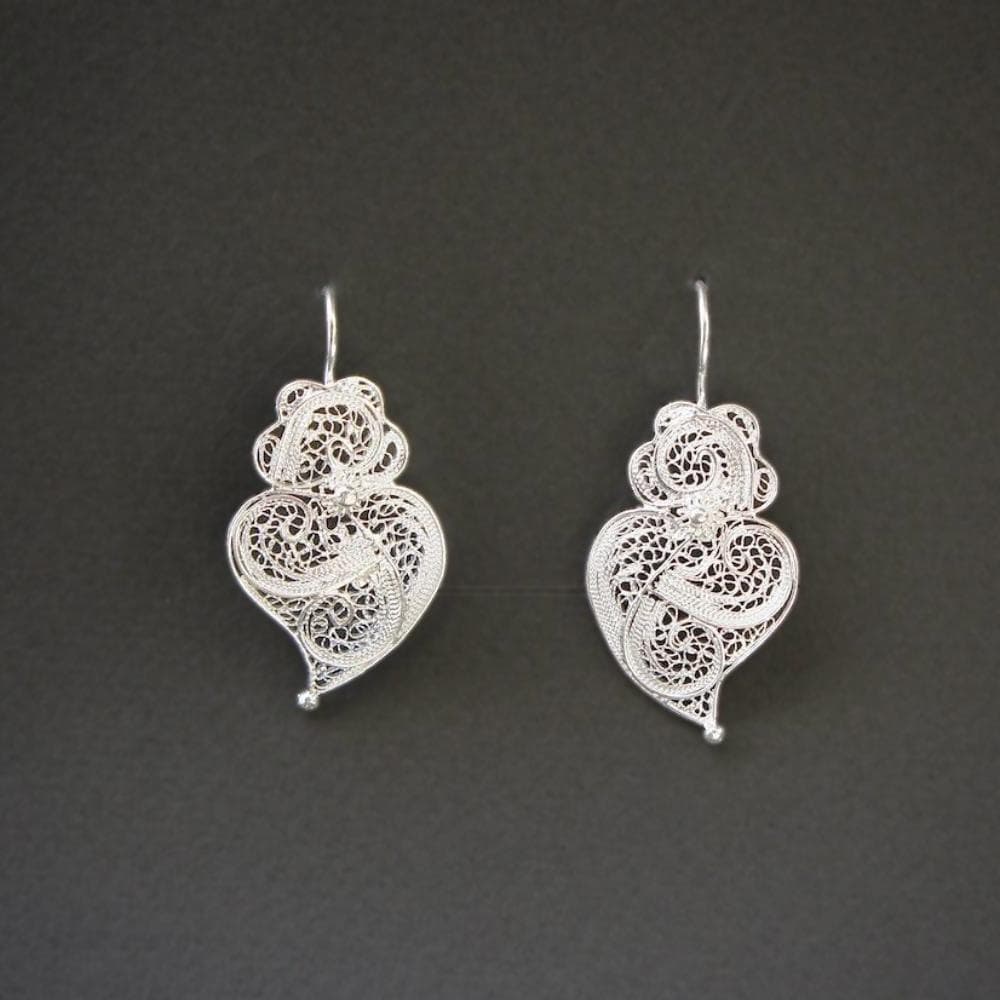 Coração de Viana I Boucles d'oreille en argent - 3cm