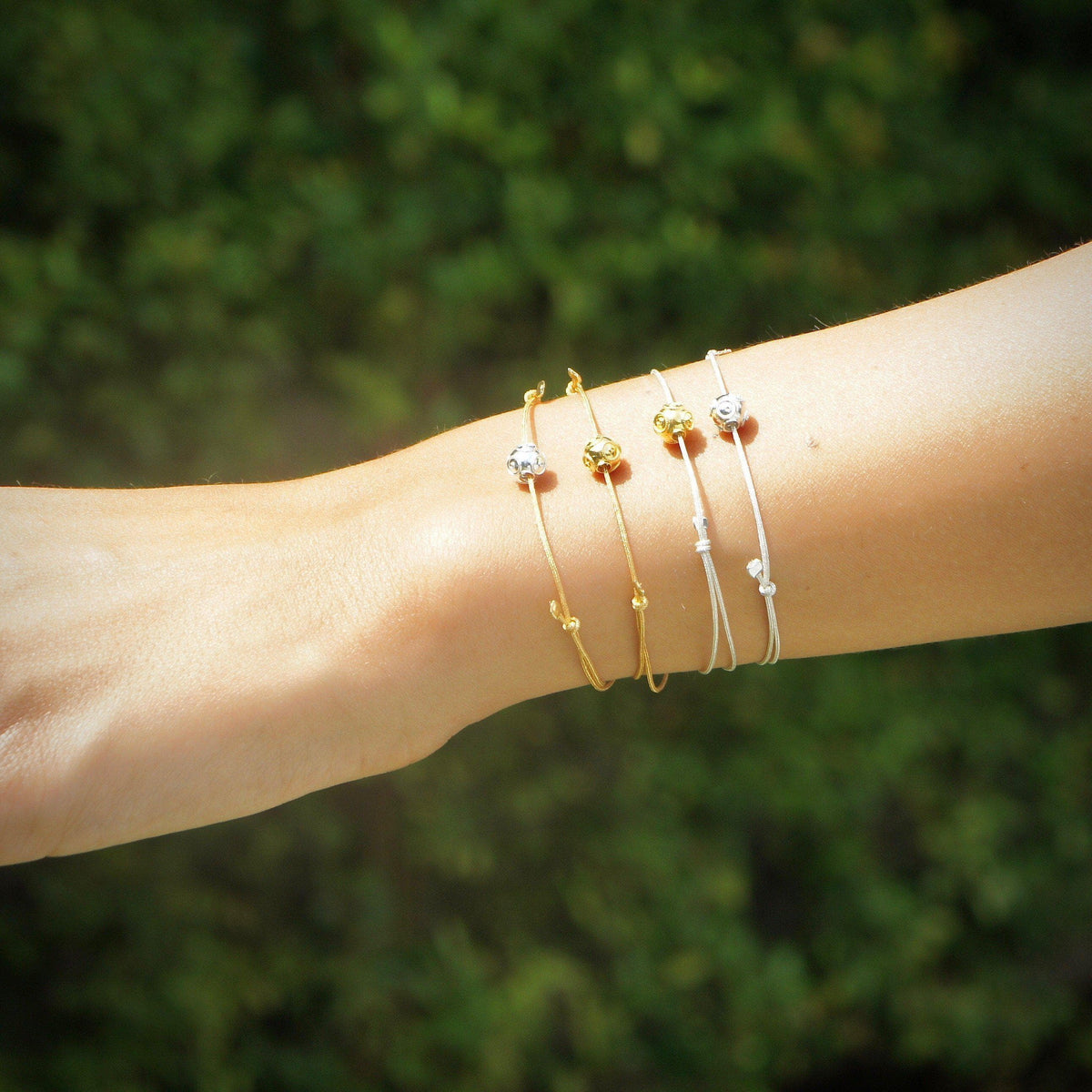 Armband von Viana I Seidenarmband mit Silberperle