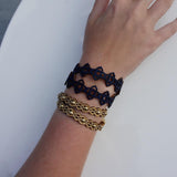 Bracelet en liège double Bleu marine