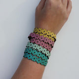 Flores I Yellow cork double bracelet