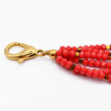 Bracelet en liège I Médaillon rose Azulejos I Bijoux portugais Bracelet perles de verre rouge