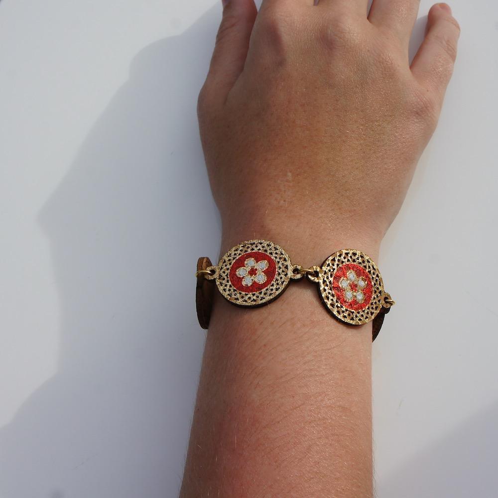 Korkarmband „Flores“ Rot