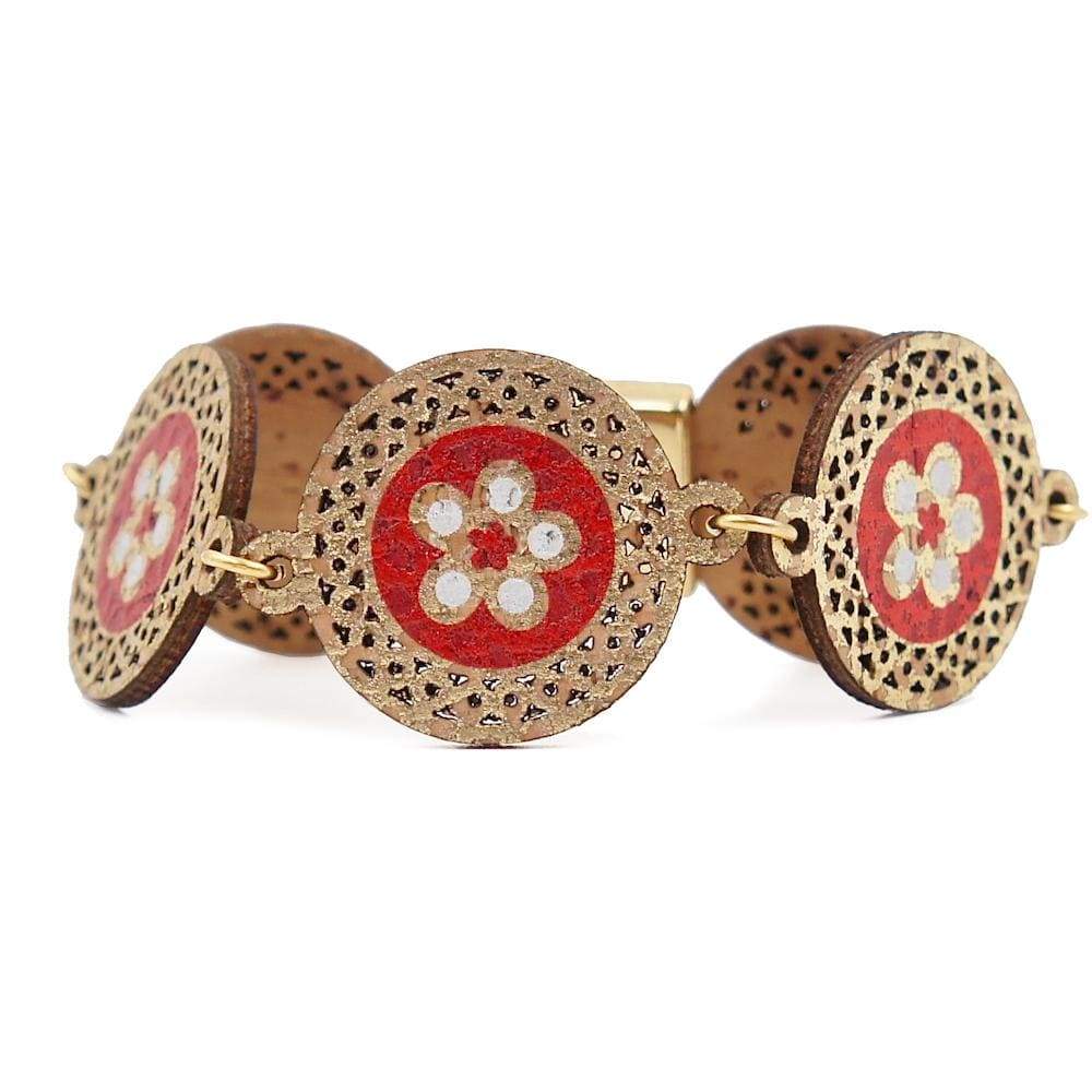 Korkarmband „Flores“ Rot