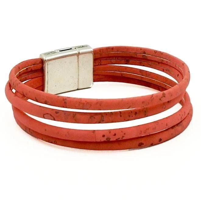 Cork bracelet - Coral