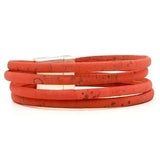 Cork bracelet - Coral