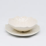 Carafe en céramique bleue en forme de poisson Assiette en céramique "Raso" blanche - 21cm