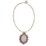 Collier en liège à pendentif Azulejos en bois