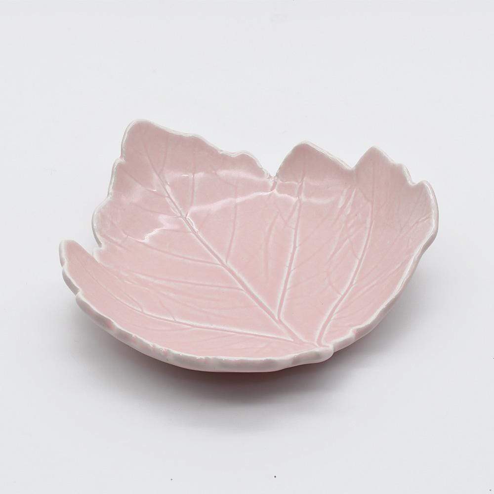 Coupe en céramique en forme de feuille I Céramique portugaise Coupe en céramique "Manteiga" - Rose