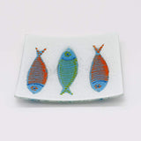 Flache Schale aus verschmolzenem Glas "Sardinha"