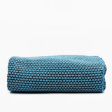 Grand plaid en coton blanc et noir tissé au Portugal Plaid en coton "Ponto" 999X999 - Turquoise