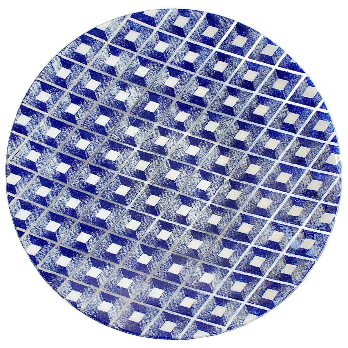 Grand plat en verre fusionné "Marinha Grande"