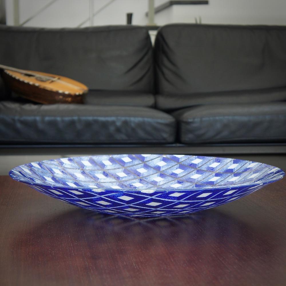 Grand plat en verre fusionné "Marinha Grande"